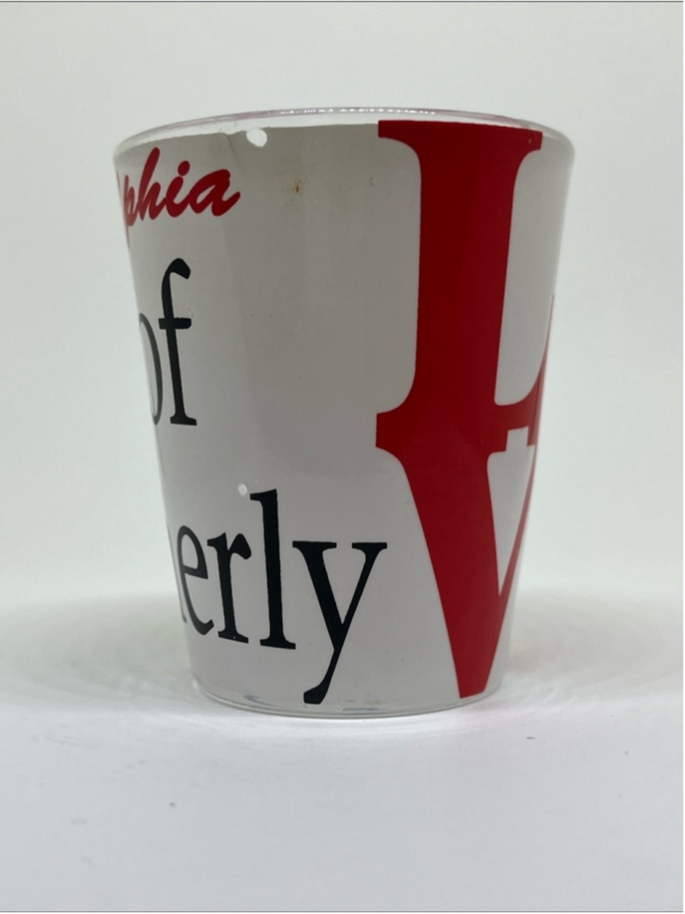 Philadelphia City of Brotherly Love White Shot Glass - Picture 4 of 5